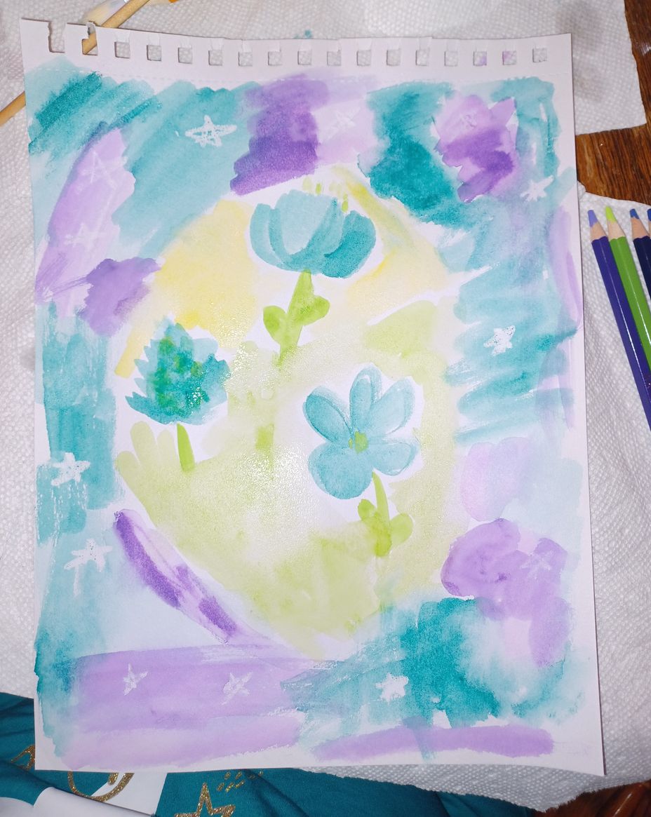 <p>Watercolor simple flowers 💛 💕 💓 ✨️</p>