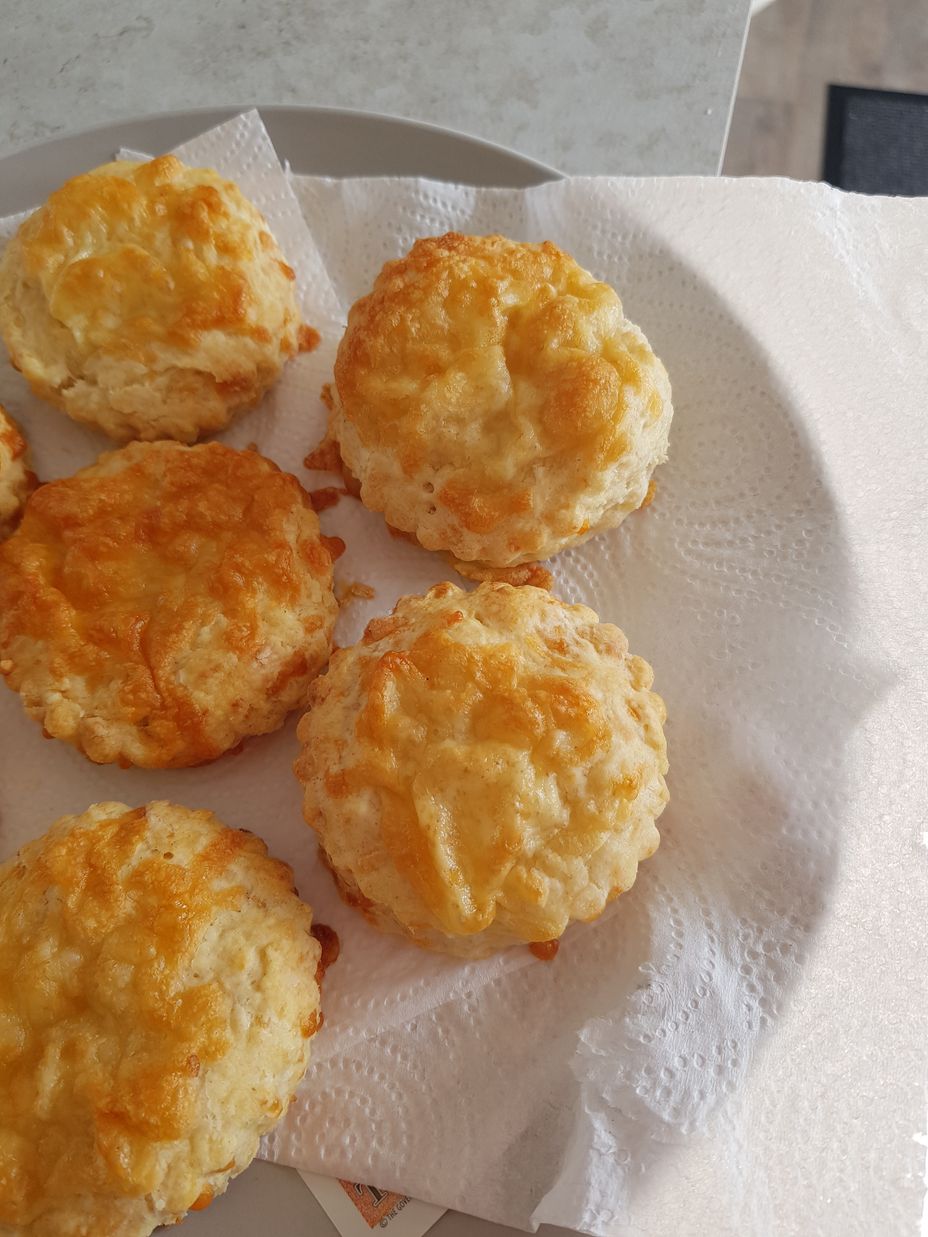 <p>Cheese scones <a class="tm-topic-link ugc-topic" title="baking" href="/topic/baking/" data-id="5c3caca4d2d2e300cae66795" data-name="baking" aria-label="hashtag baking">#baking</a> <a class="tm-topic-link mighty-topic" title="Distract Me" href="/topic/distractme/" data-id="5cabee5faf2da400d4e56a41" data-name="Distract Me" aria-label="hashtag Distract Me">#DistractMe</a></p>