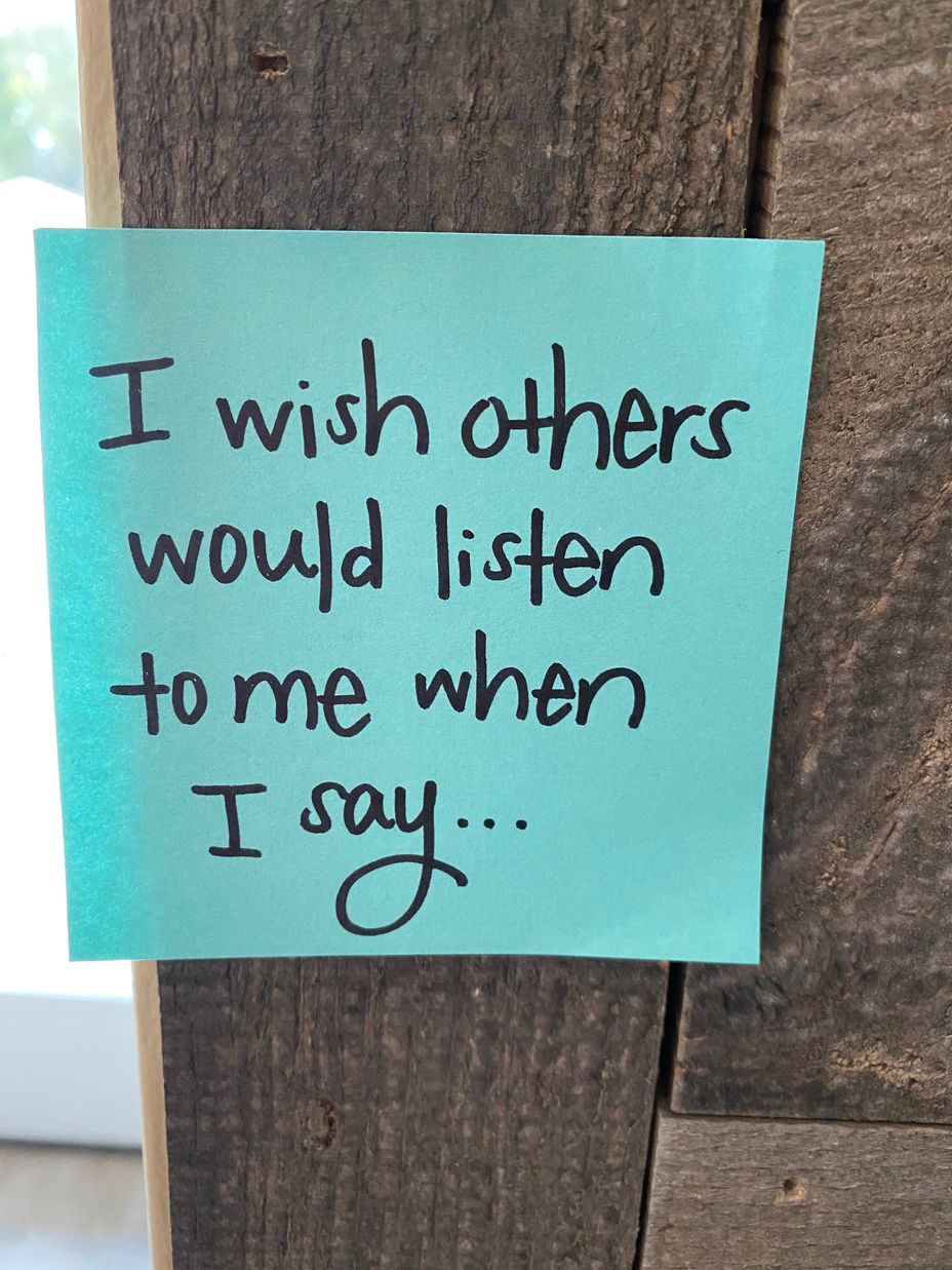 <p>I wish others would listen to me when I say...</p>
