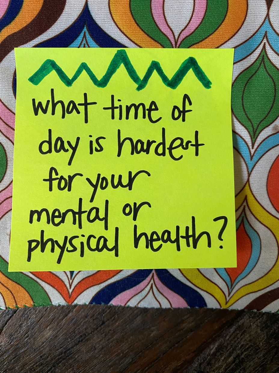 <p>What time of day is hardest for your mental or physical health?</p>