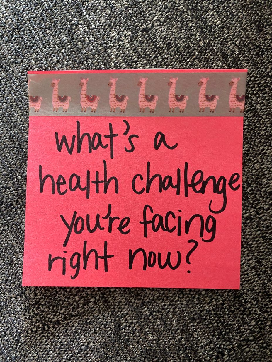 <p>What’s a health challenge you’re facing right now?</p>