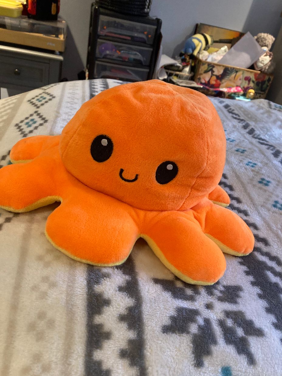 <p>My cute reverseable Octopus!<br><a class="tm-topic-link mighty-topic" title="Mental Health" href="/topic/mental-health/" data-id="5b23ce5800553f33fe98c3a3" data-name="Mental Health" aria-label="hashtag Mental Health">#MentalHealth</a>  <a class="tm-topic-link mighty-topic" title="Autism Spectrum Disorder" href="/topic/autism/" data-id="5b23ce6200553f33fe98da7f" data-name="Autism Spectrum Disorder" aria-label="hashtag Autism Spectrum Disorder">#Autism</a>  <a class="tm-topic-link ugc-topic" title="Sensory Overload" href="/topic/sensory-overload/" data-id="5b23ceb600553f33fe99c48e" data-name="Sensory Overload" aria-label="hashtag Sensory Overload">#SensoryOverload</a> </p>