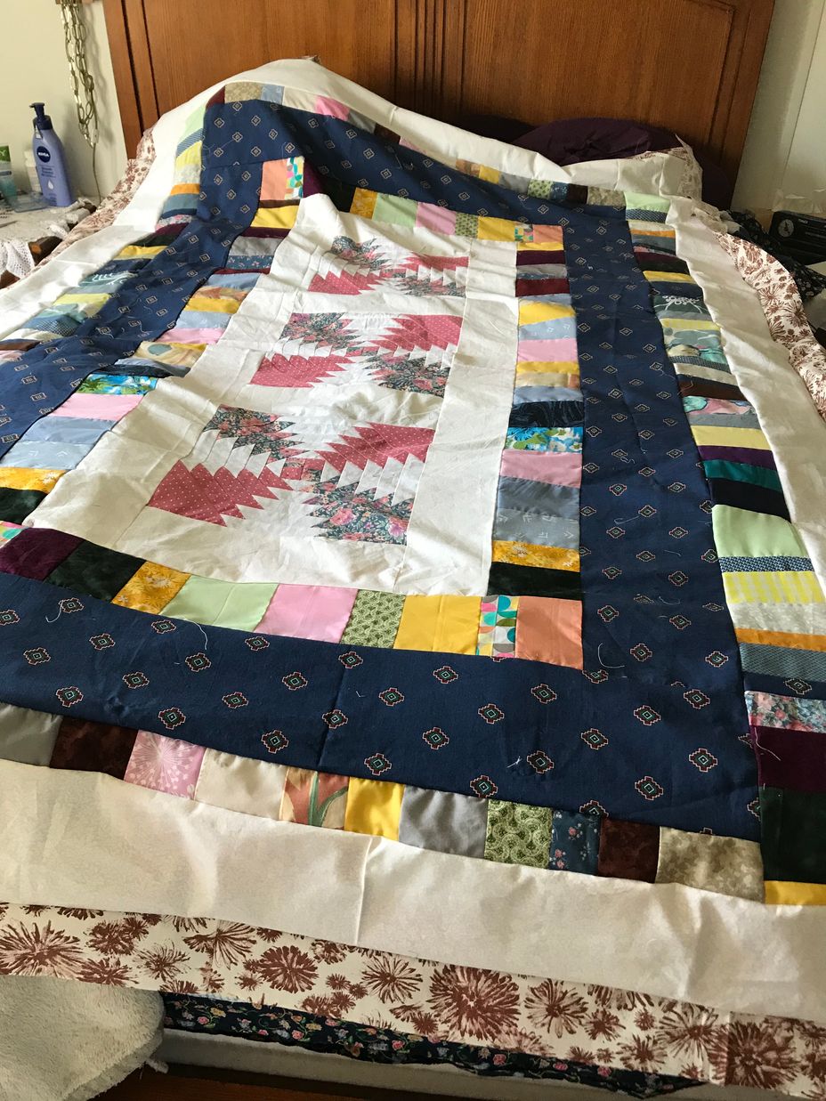 <p>Quilt top for a twin bed <a class="tm-topic-link mighty-topic" title="Arthritis" href="/topic/arthritis/" data-id="5b23ce6000553f33fe98d4e2" data-name="Arthritis" aria-label="hashtag Arthritis">#Arthritis</a>  # <a href="https://themighty.com/topic/asthma/?label=asthma" class="tm-embed-link  tm-autolink health-map" data-id="5b23ce6100553f33fe98d6c3" data-name="asthma" title="asthma" target="_blank">asthma</a> <a class="tm-topic-link ugc-topic" title="fibro" href="/topic/fibro/" data-id="5b23ce7f00553f33fe992a61" data-name="fibro" aria-label="hashtag fibro">#Fibro</a>  <a class="tm-topic-link ugc-topic" title="Migraines" href="/topic/migraines/" data-id="5b23ce9c00553f33fe997c49" data-name="Migraines" aria-label="hashtag Migraines">#Migraines</a>  <a class="tm-topic-link ugc-topic" title="PMR" href="/topic/pmr/" data-id="5c203ae1e1af2e00c9b8deca" data-name="PMR" aria-label="hashtag PMR">#PMR</a>  <a class="tm-topic-link ugc-topic" title="macular" href="/topic/macular/" data-id="612bcd1fff2a9f0108a00a64" data-name="macular" aria-label="hashtag macular">#macular</a>  degeneration</p>