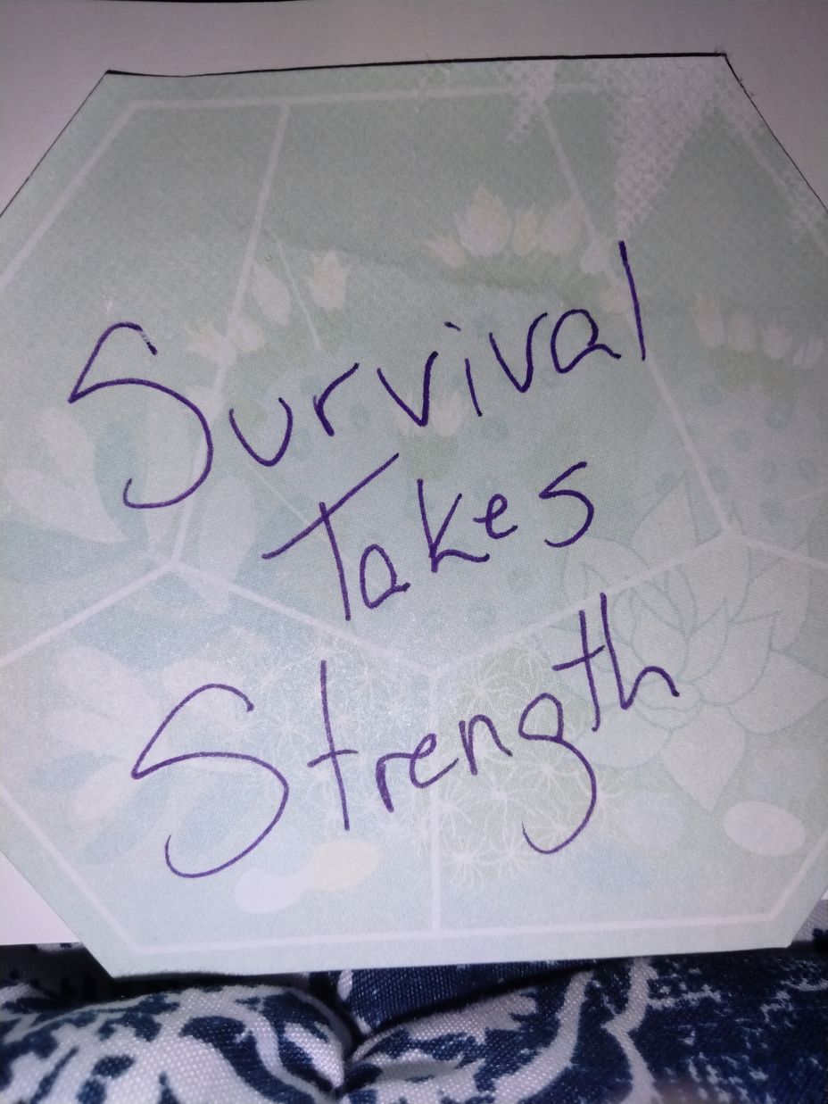 <p>Remember that survival takes strength!</p>