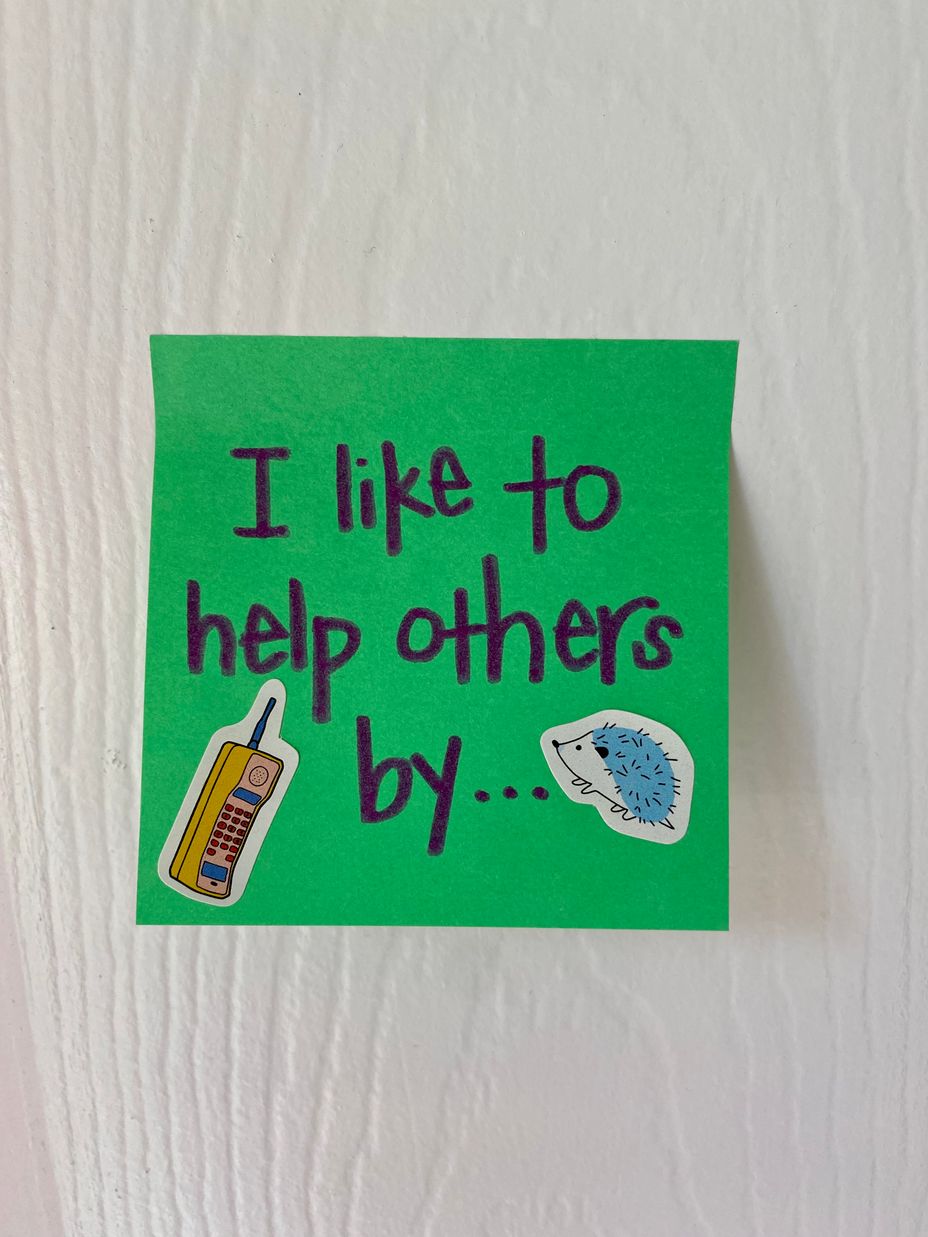 <p>I like to help others by…</p>