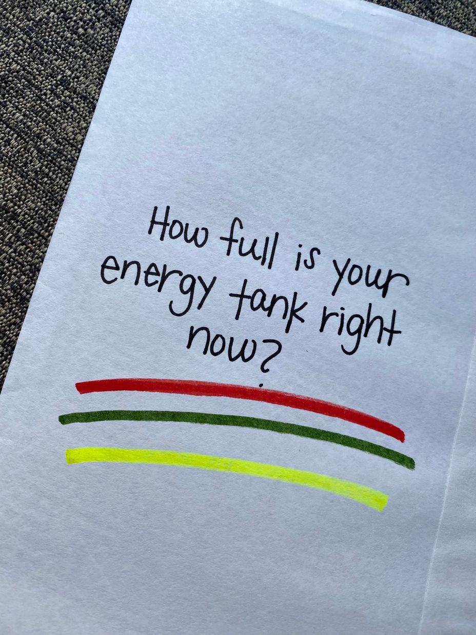 <p>How full is your energy tank right now?</p>