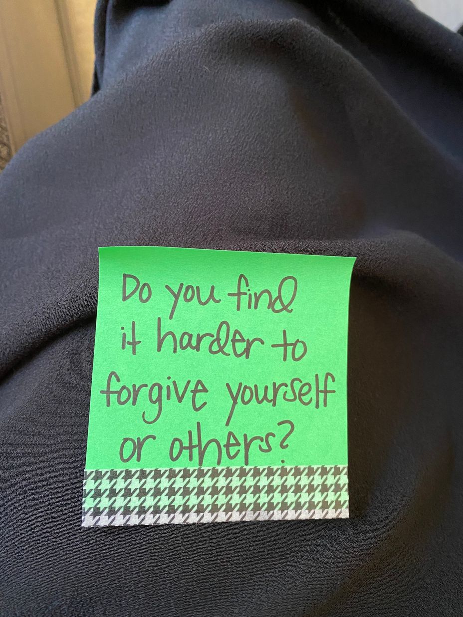 <p>Do you find it harder to forgive yourself or others?</p>