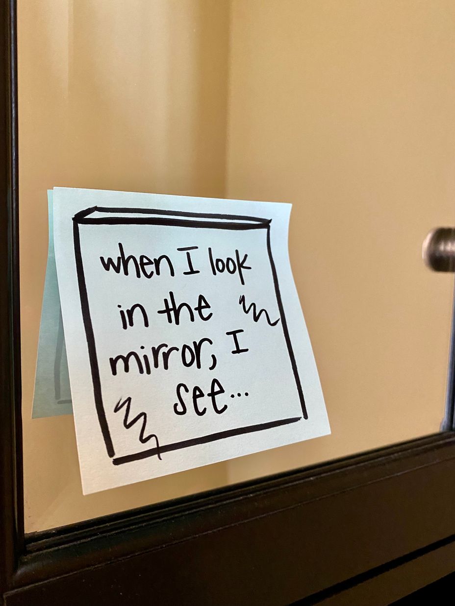 <p>When I look in the mirror, I see…</p>