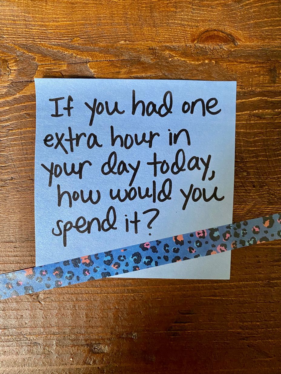 <p>If you had one extra hour in your day today, how would you spend it?</p>