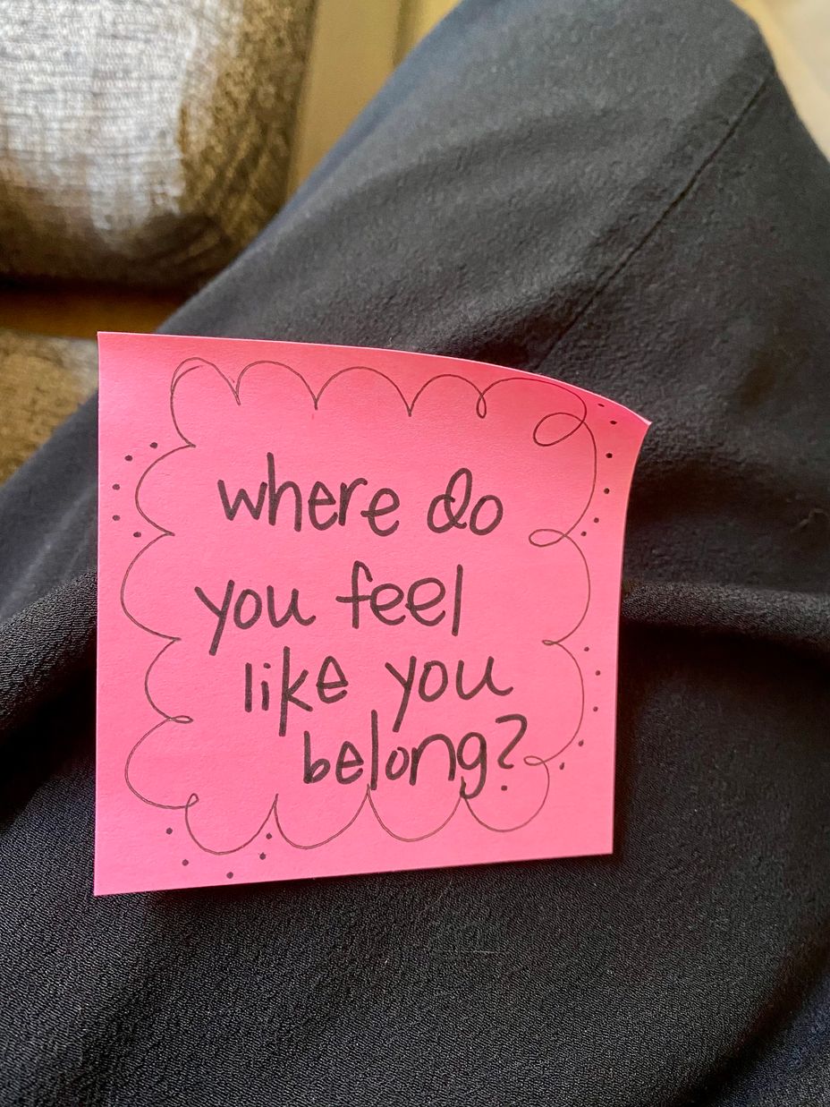 <p>Where do you feel like you belong?</p>