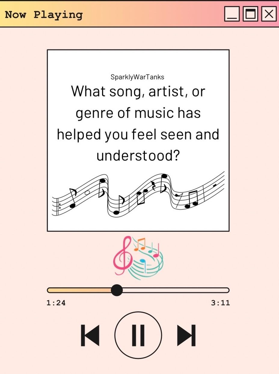 <p>What song, artist, or genre of music has helped you feel seen and understood?</p>