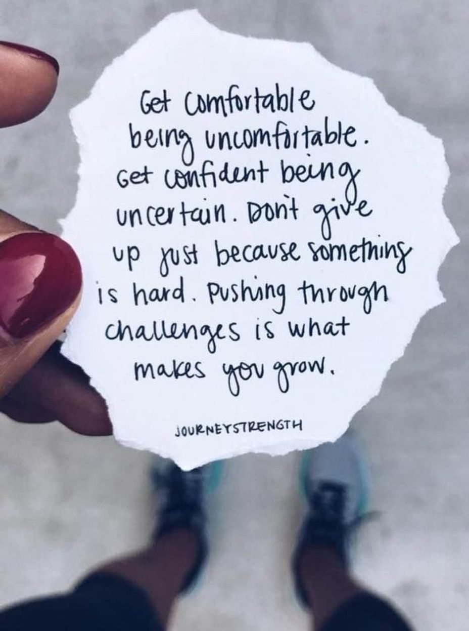 <p>Pushing through challenges is what makes you grow ... We are stronger and very blessed by the journeys we’ve taken and obstacles we have conquered!!</p>