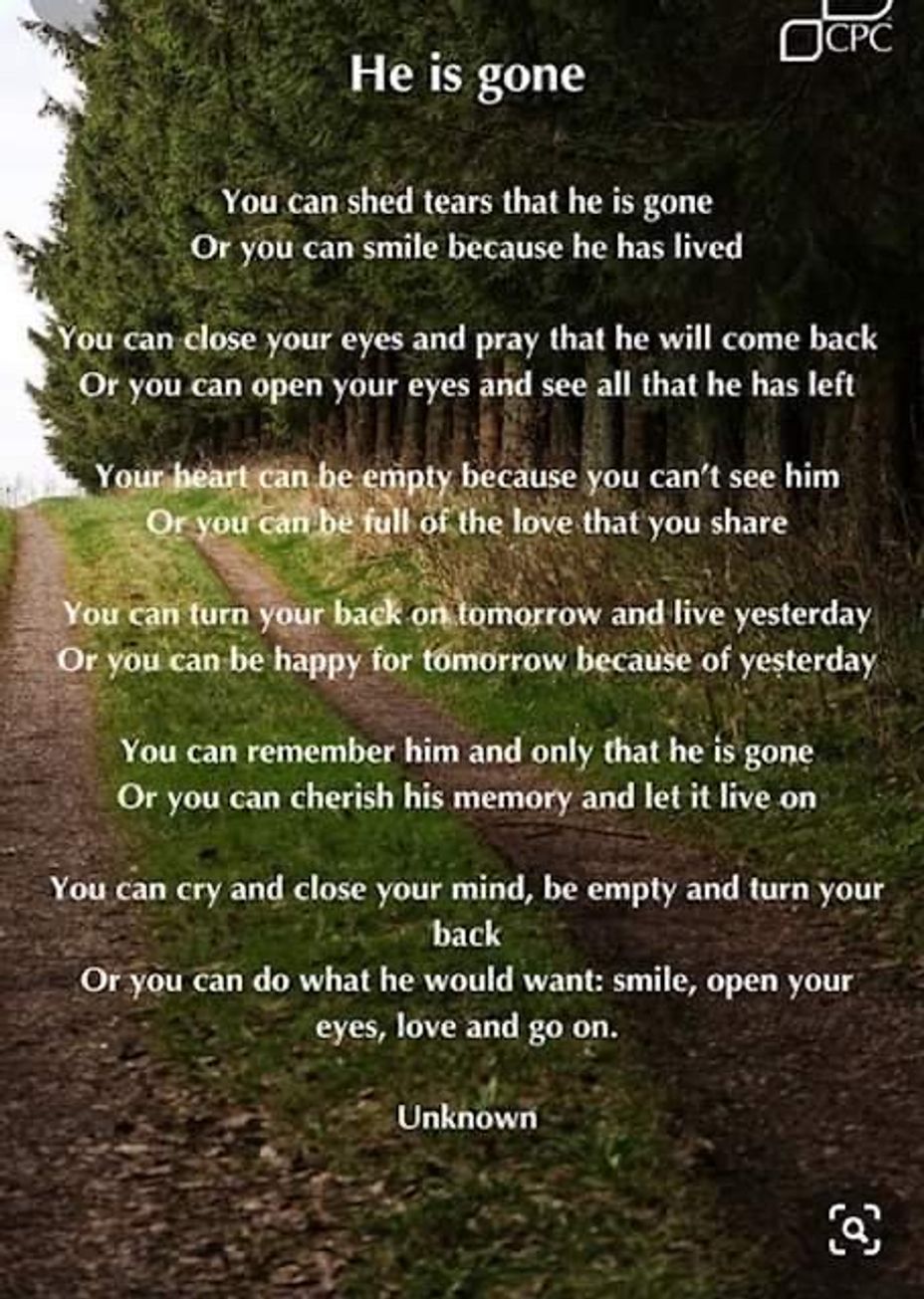 <p>On the year anniversary of my dad’s passing I was comforted by reading these words above, and I felt a cool wind of his spirit engulf and embrace me!<br></p>