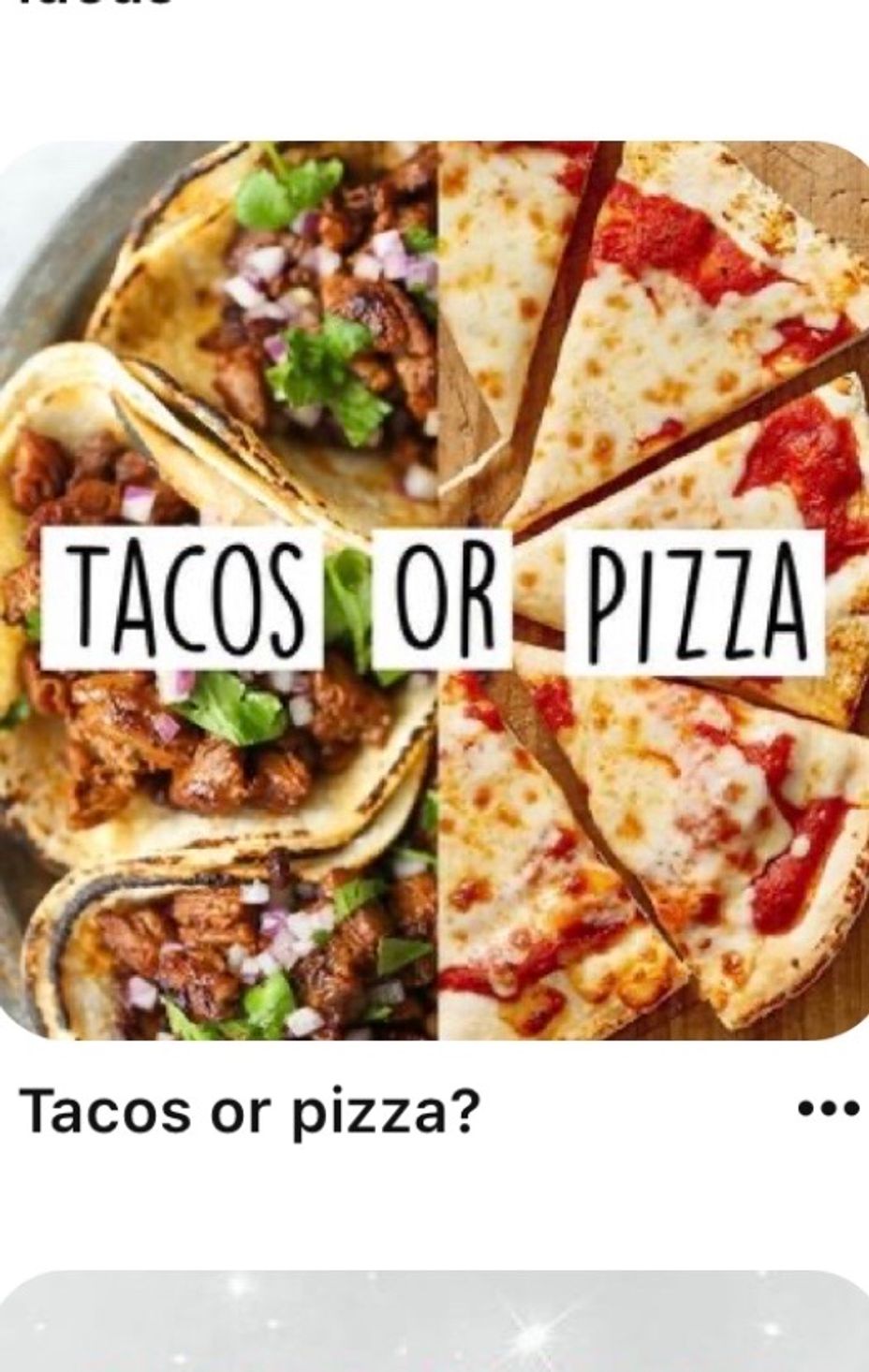 <p>Tacos Or Pizza ????</p>