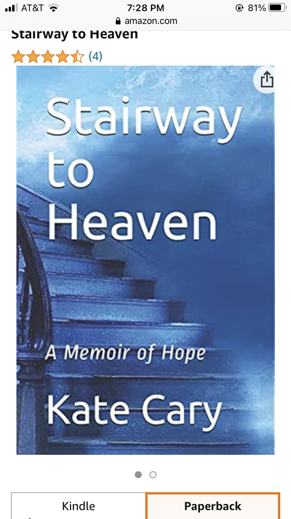 <p>Stairway to Heaven -a memoir of hope</p>