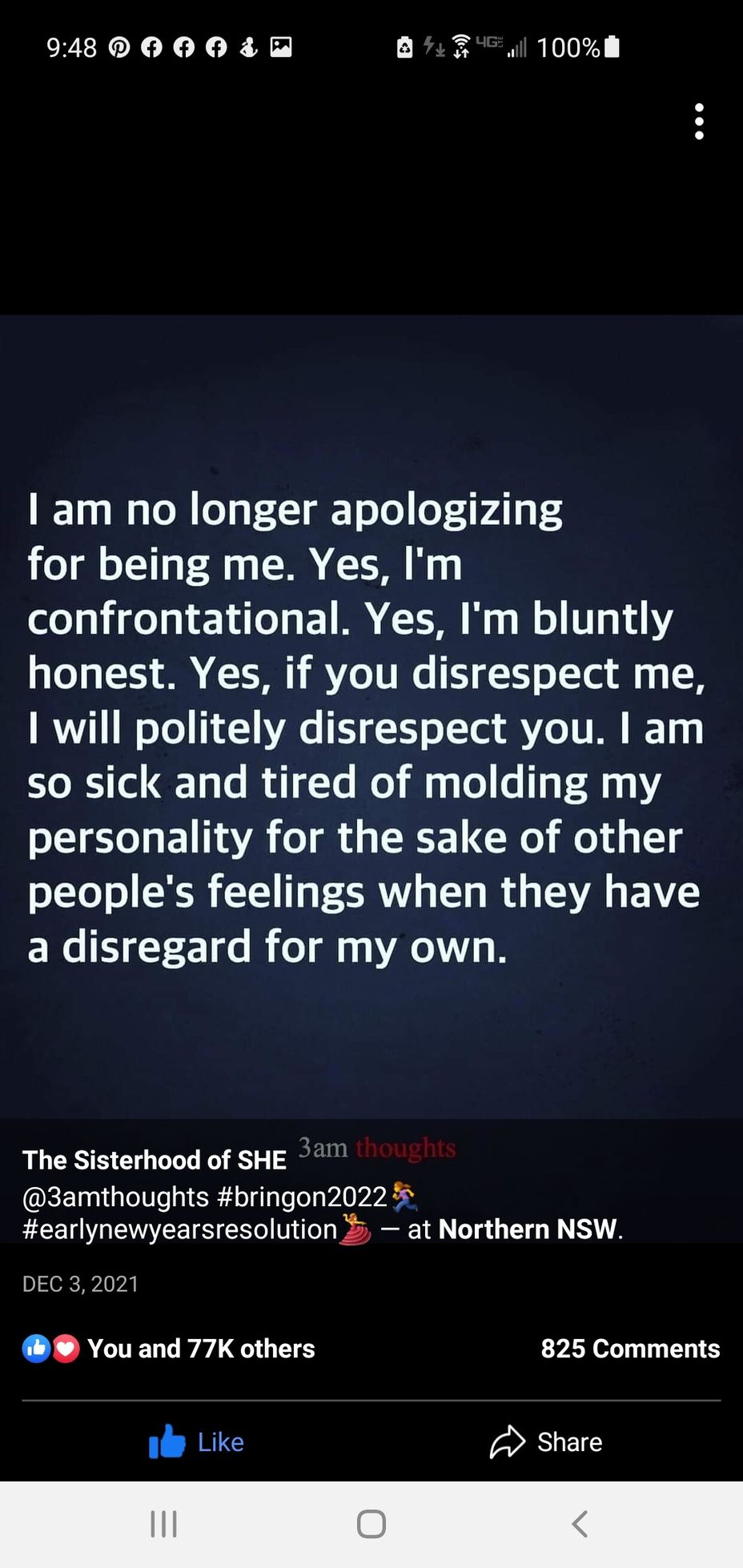 <p>I will not apologize for being me #</p>