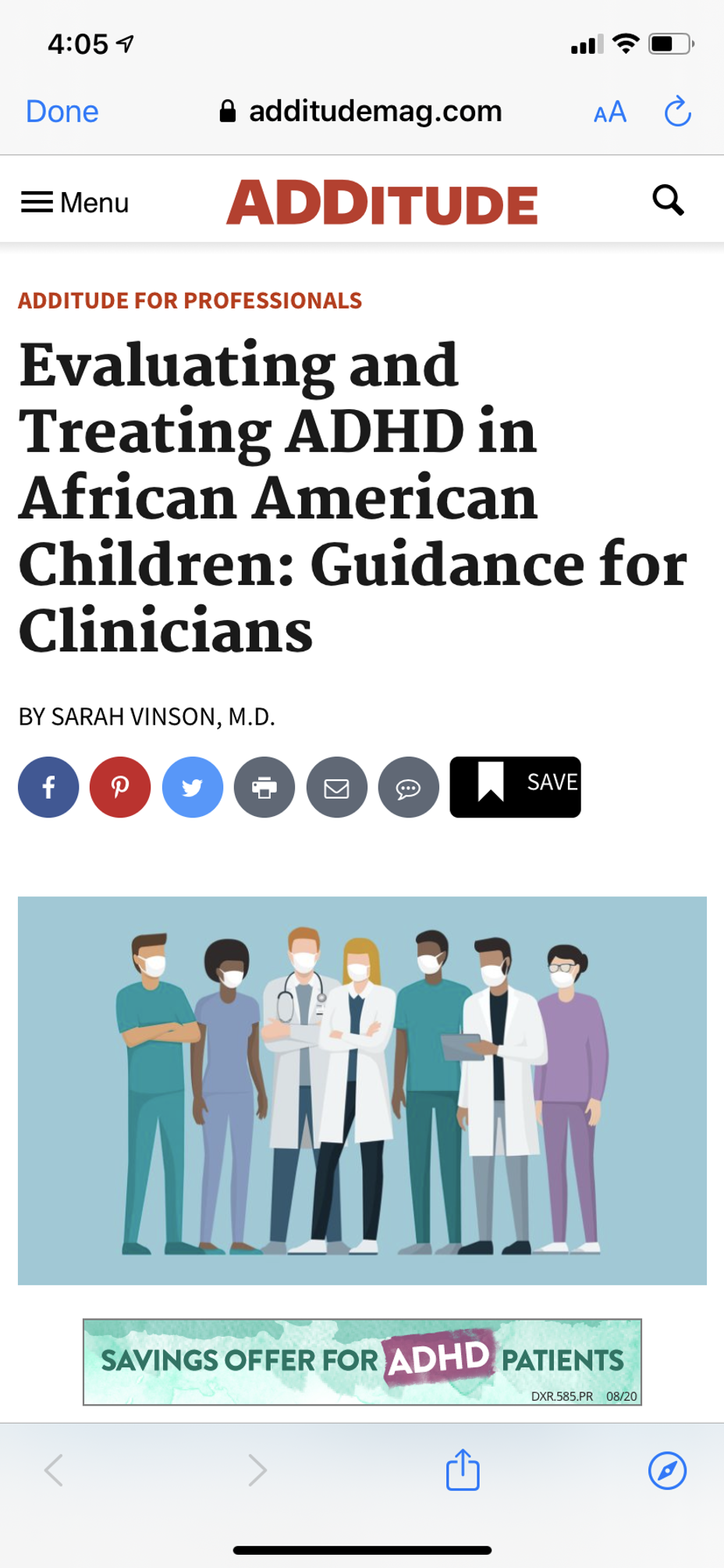 <p>Evaluating and Treating <a href="https://themighty.com/topic/adhd/?label=ADHD" class="tm-embed-link  tm-autolink health-map" data-id="5b23ce5800553f33fe98c48e" data-name="ADHD" title="ADHD" target="_blank">ADHD</a> in African American Children: Guidance for Clinicians</p>