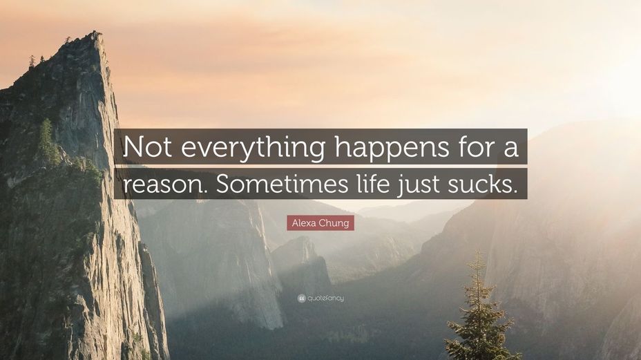 <p>Everything happens for a reason - sometimes for lousy reasons</p>
