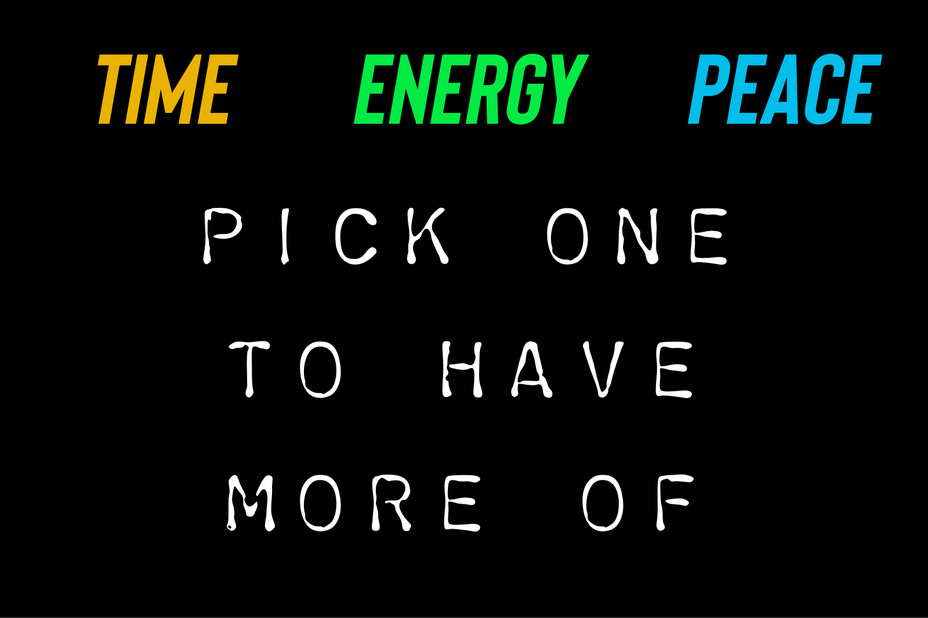 <p>Time. Energy. Peace. Pick one to have more of, and if inclined share why.</p>