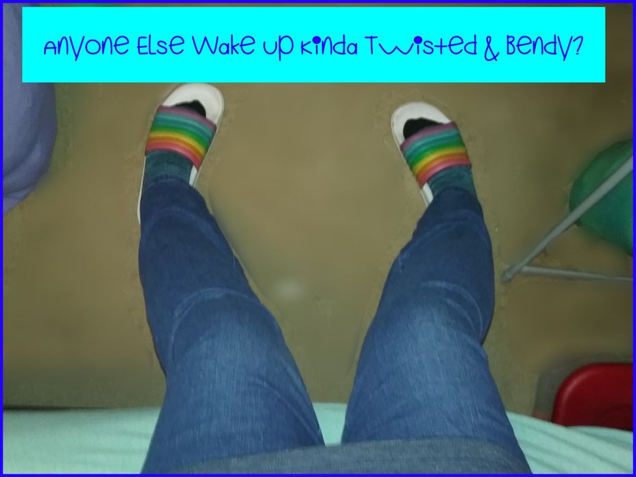 <p>Anyone Else Wake Up Kinda Twisted & Bendy? <a class="tm-topic-link mighty-topic" title="Chronic Illness" href="/topic/chronic-illness/" data-id="5b23ce6f00553f33fe98fe39" data-name="Chronic Illness" aria-label="hashtag Chronic Illness">#ChronicIllness</a>  #chronicpain #hypermobileehlers-DanlosSyndrome(hEDS) #<a href="https://themighty.com/topic/fibromyalgia/?label=fibromyalgia" class="tm-embed-link  tm-autolink health-map" data-id="5b23ce7f00553f33fe992ab1" data-name="fibromyalgia" title="fibromyalgia" target="_blank">fibromyalgia</a> #<a href="https://themighty.com/topic/lupus/?label=lupus" class="tm-embed-link  tm-autolink health-map" data-id="5b23ce9700553f33fe996d9b" data-name="lupus" title="lupus" target="_blank">lupus</a></p>