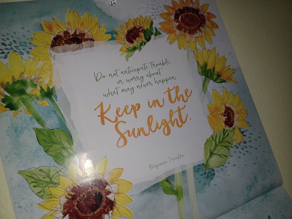 <p>My calendars uplifting quote for the month of July. Definitely something my heart and soul needed!</p>