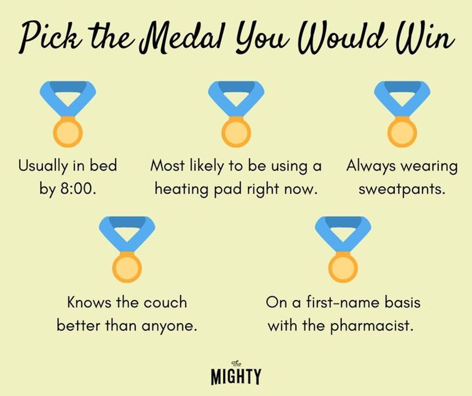<p>Pick the medal you would win! <a class="tm-topic-link mighty-topic" title="Distract Me" href="/topic/distractme/" data-id="5cabee5faf2da400d4e56a41" data-name="Distract Me" aria-label="hashtag Distract Me">#DistractMe</a></p>