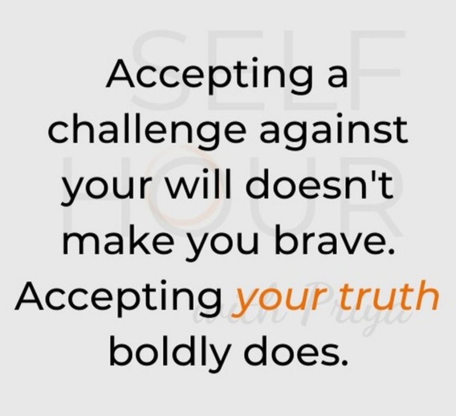 <p>Being brave<br><a class="tm-topic-link ugc-topic" title="Truth" href="/topic/truth/" data-id="5bbd4525e6bd8100ace054ec" data-name="Truth" aria-label="hashtag Truth">#Truth</a>  <a class="tm-topic-link ugc-topic" title="self-love" href="/topic/self-love/" data-id="5b23ceb600553f33fe99c3be" data-name="self-love" aria-label="hashtag self-love">#Selflove</a>  <a class="tm-topic-link ugc-topic" title="self-compassion" href="/topic/self-compassion/" data-id="5b23ceb600553f33fe99c31e" data-name="self-compassion" aria-label="hashtag self-compassion">#Selfcompassion</a> </p>