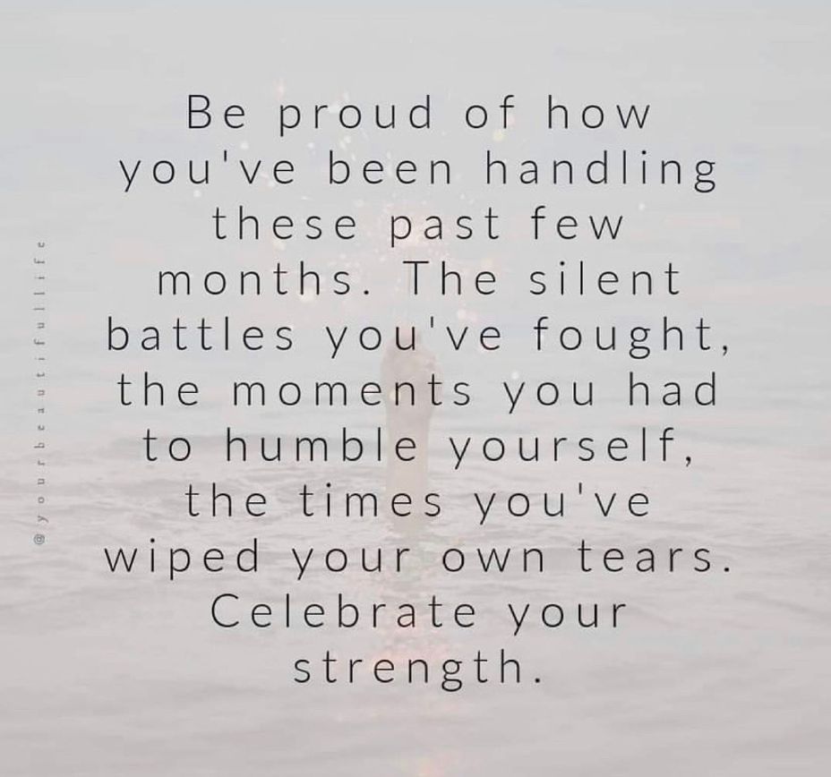 <p>Be proud of yourself</p>