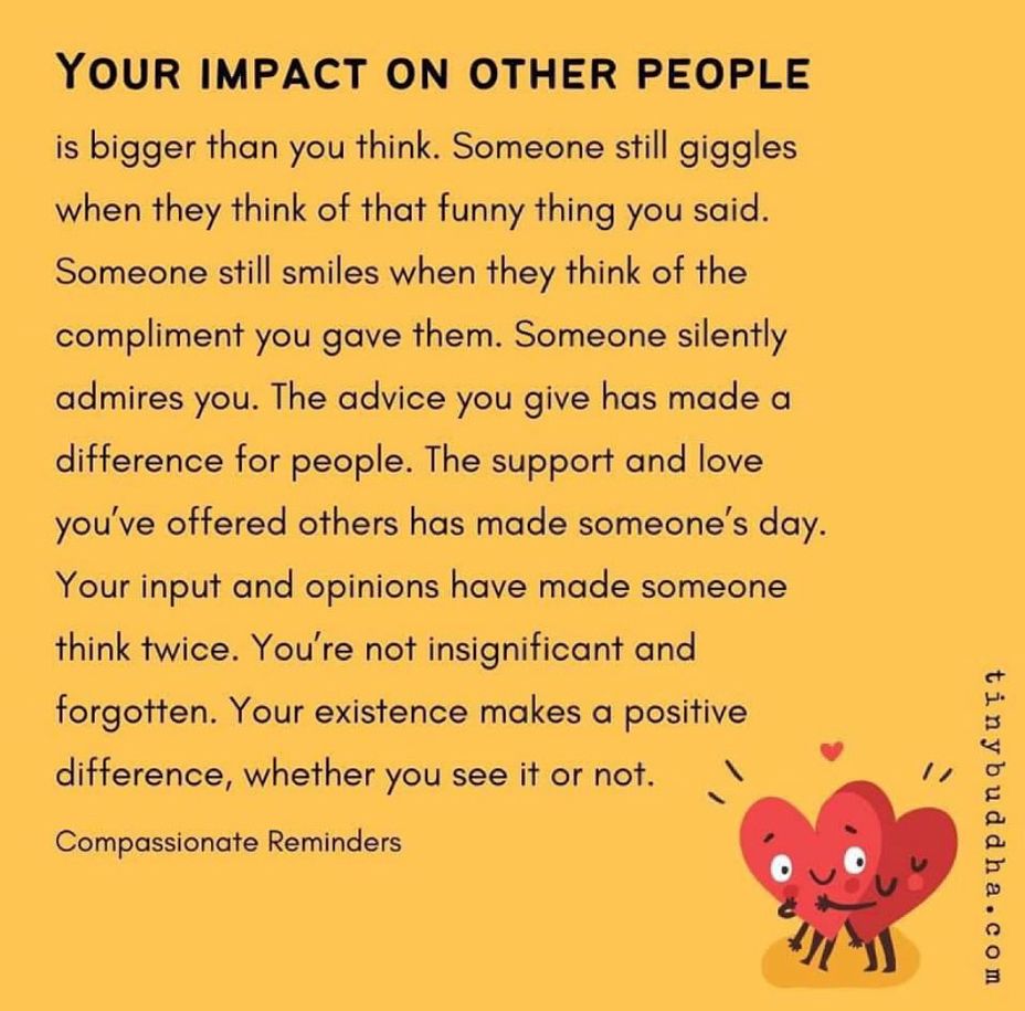 <p>You impact people</p>