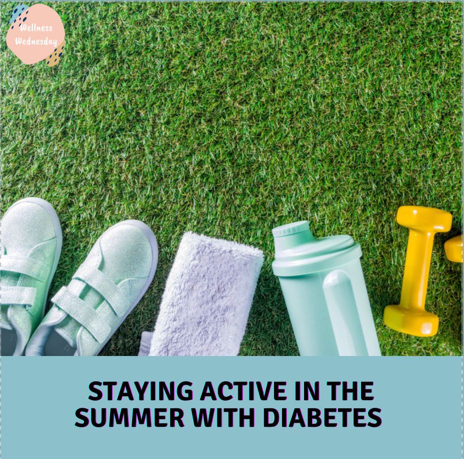 <p>Wellness Wednesday: Staying Active In The Summer With <a href="https://themighty.com/topic/diabetes/?label=Diabetes" class="tm-embed-link  tm-autolink health-map" data-id="5b23ce7700553f33fe99129c" data-name="Diabetes" title="Diabetes" target="_blank">Diabetes</a></p>