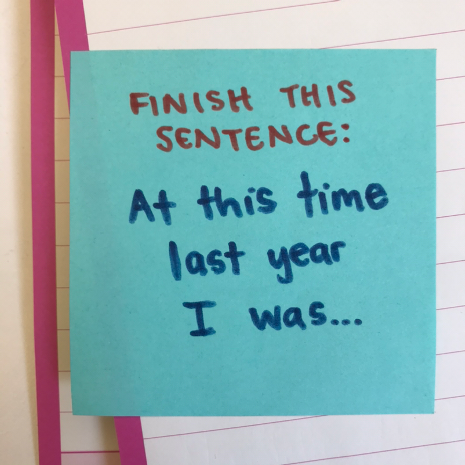 <p>Finish this sentence: “At this time last year I was...”</p>