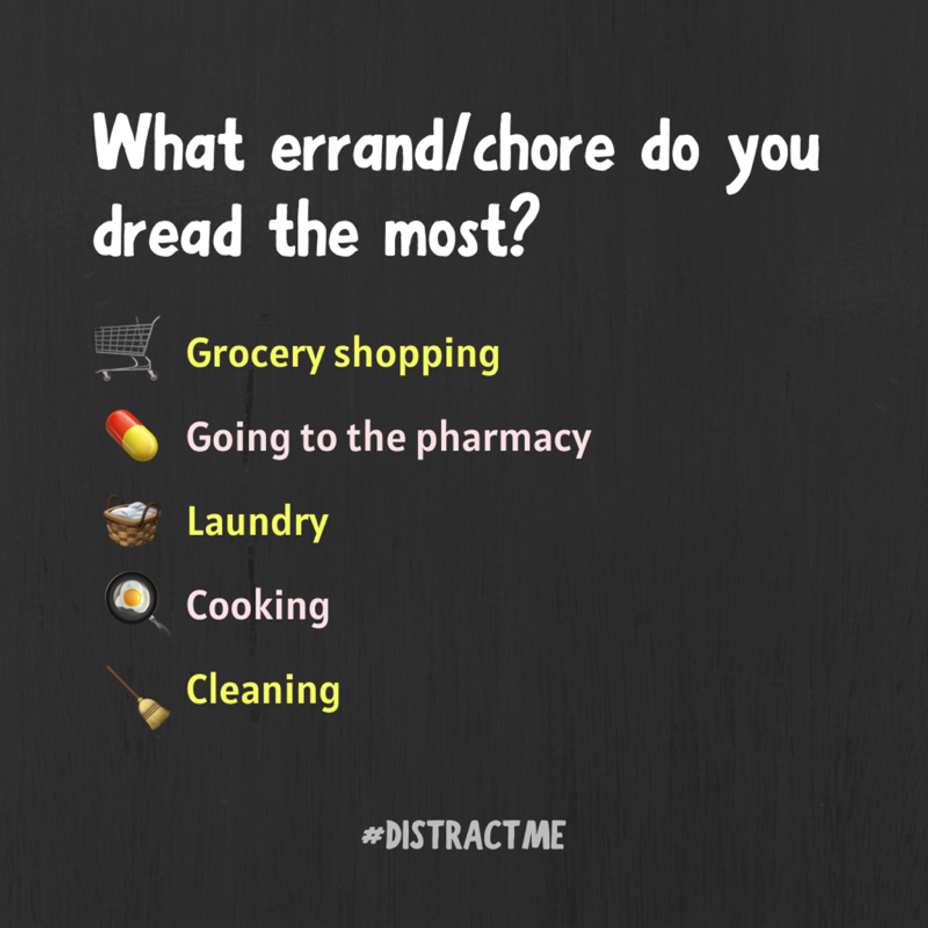 <p>What errand/chore do you dread the most?</p>
