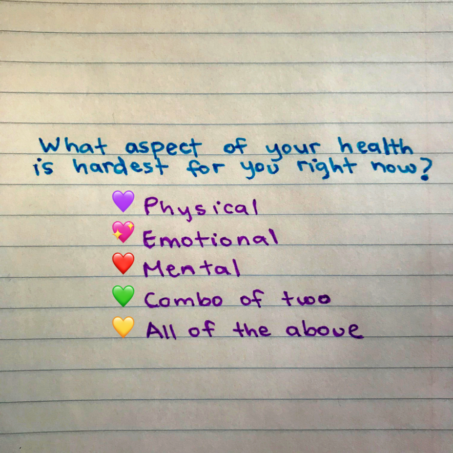 <p>What aspect of your health is hardest for you right now?</p>