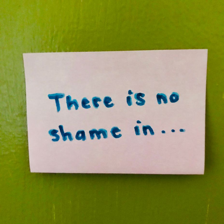 <p>There is no shame in...</p>