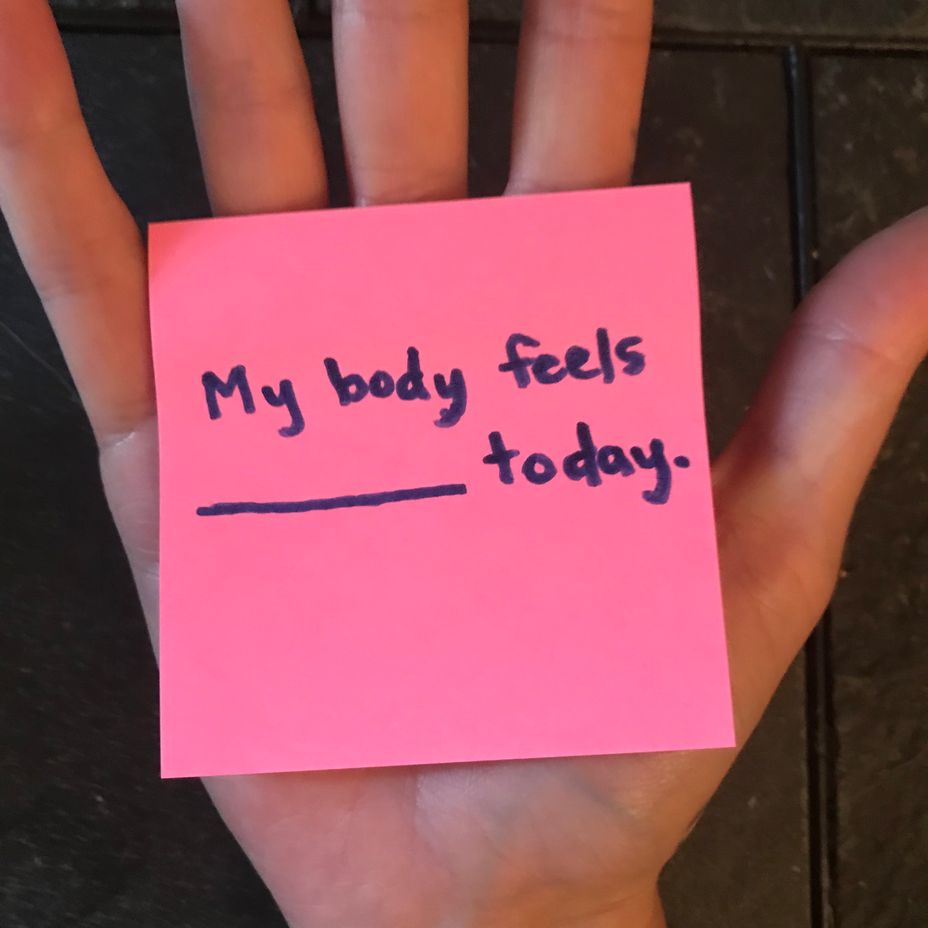<p>My body feels __________ today.</p>