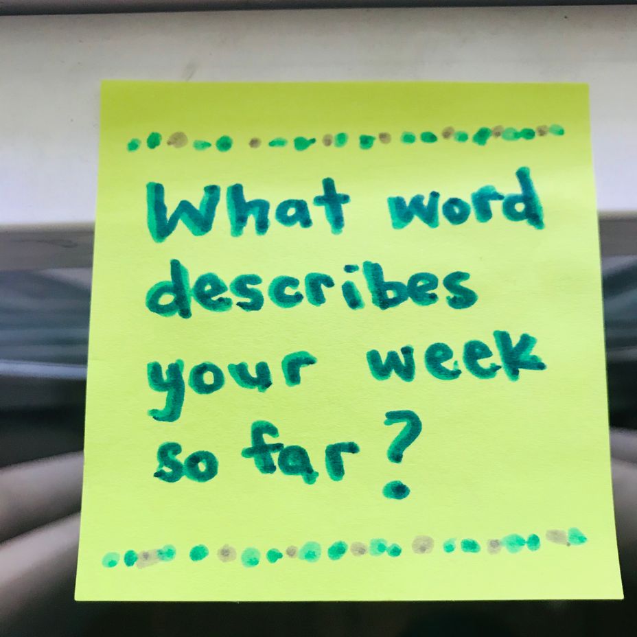 <p>What word describes your week so far?</p>