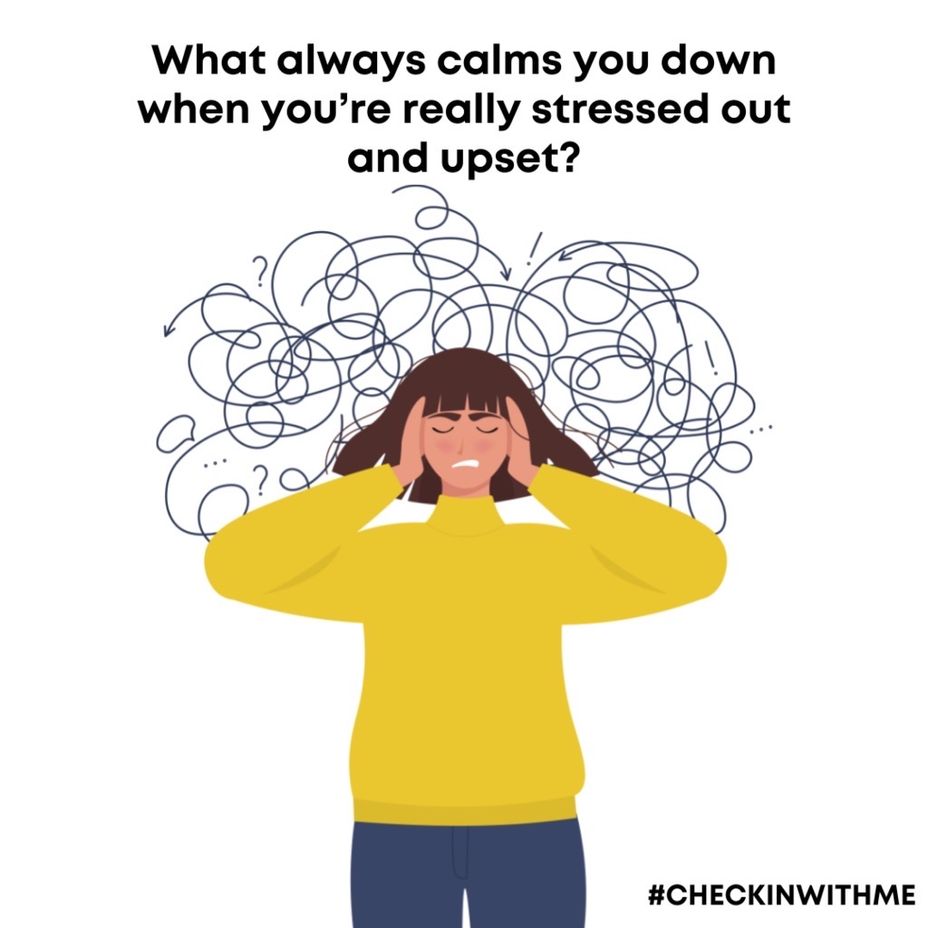 <p>What always calms you down when you’re really stressed out and upset? <a class="tm-topic-link mighty-topic" title="#CheckInWithMe: Give and get support here." href="/topic/checkinwithme/" data-id="5b8805a6f1484800aed7723f" data-name="#CheckInWithMe: Give and get support here." aria-label="hashtag #CheckInWithMe: Give and get support here.">#CheckInWithMe</a> </p>