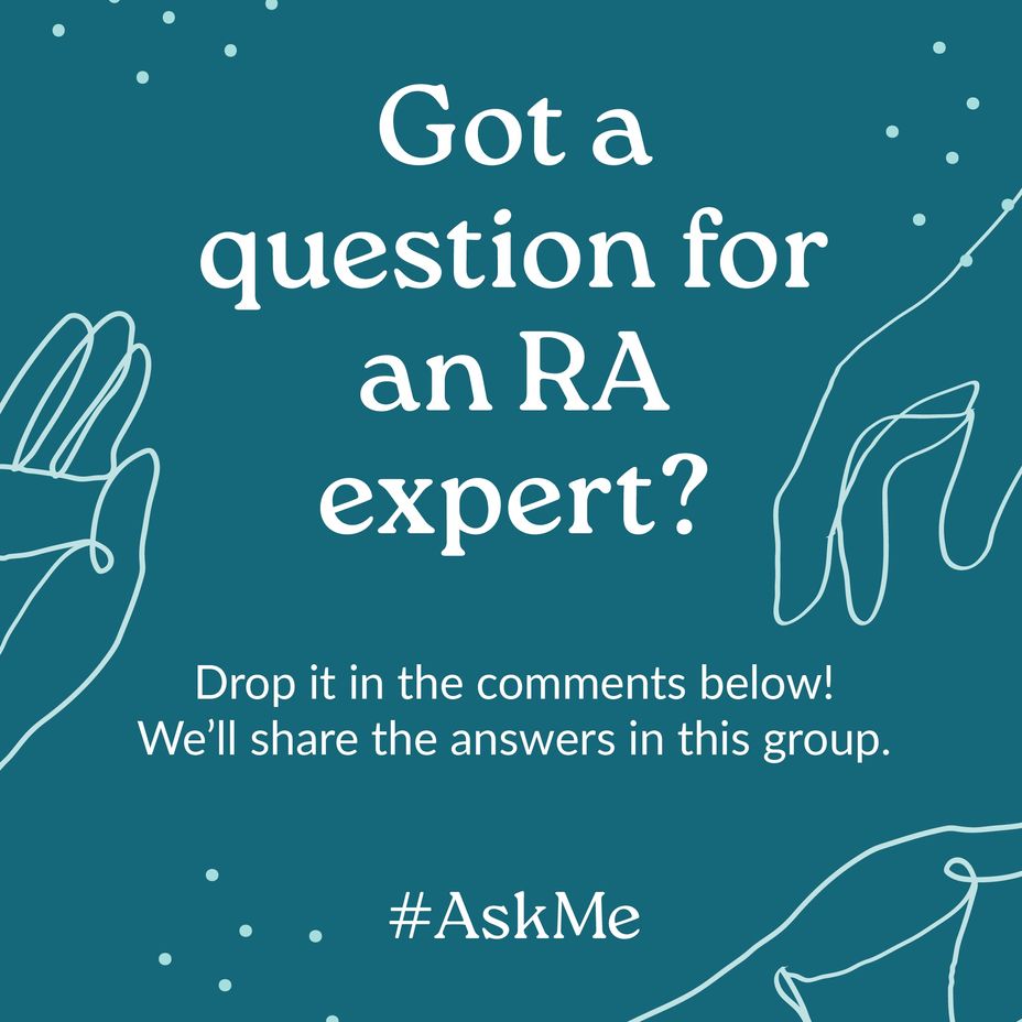 <p>What questions do you have about <a href="https://themighty.com/topic/rheumatoid-arthritis/?label=rheumatoid arthritis" class="tm-embed-link  tm-autolink health-map" data-id="5b23ceb200553f33fe99b889" data-name="rheumatoid arthritis" title="rheumatoid arthritis" target="_blank">rheumatoid arthritis</a> (<a href="https://themighty.com/topic/rheumatoid-arthritis/?label=RA" class="tm-embed-link  tm-autolink health-map" data-id="5b23ceb200553f33fe99b889" data-name="RA" title="RA" target="_blank">RA</a>)?</p>