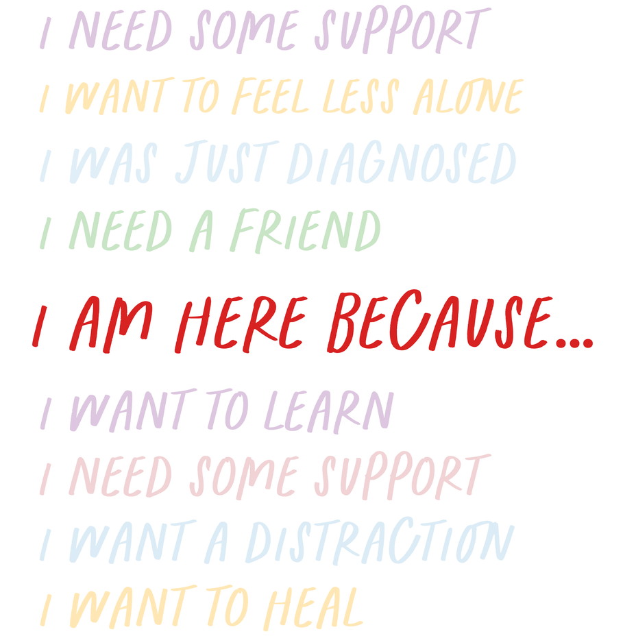 <p>I am here because...</p>