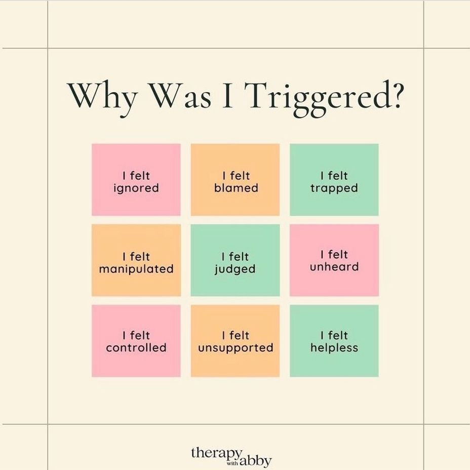 <p>What feelings are tied to the moments you feel triggered?</p>