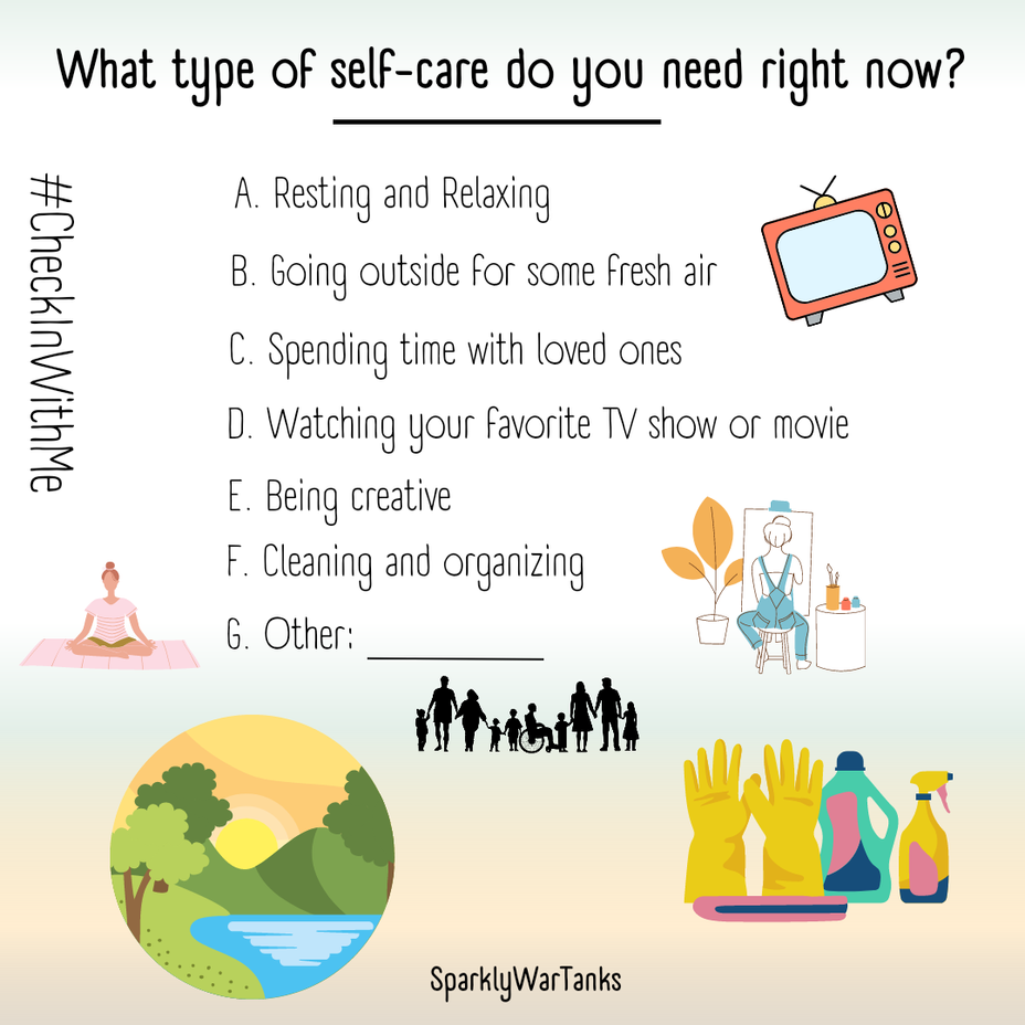 <p>What type of self-care do you need right now?</p>