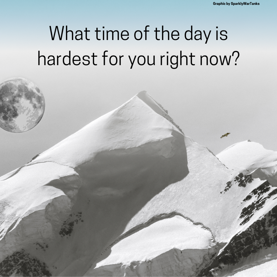 <p>What time of the day is hardest for you right now?</p>