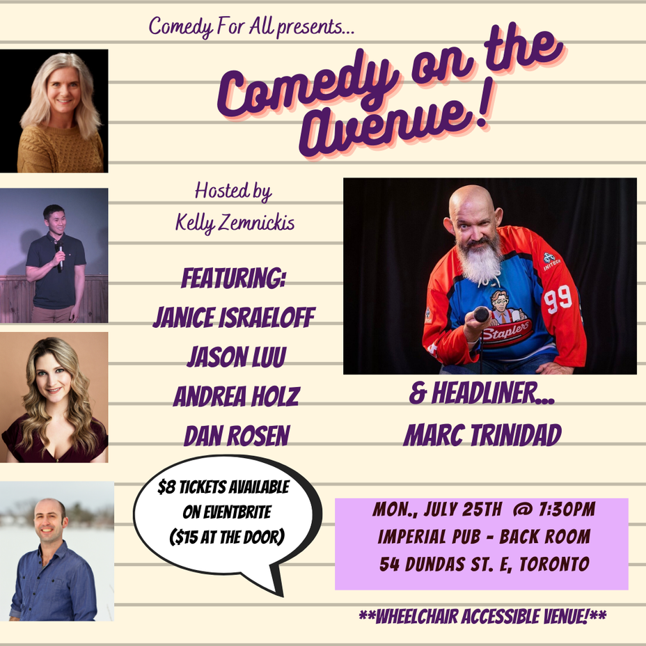 <p>Wheelchair accessible comedy show- Toronto, July 25th!</p>