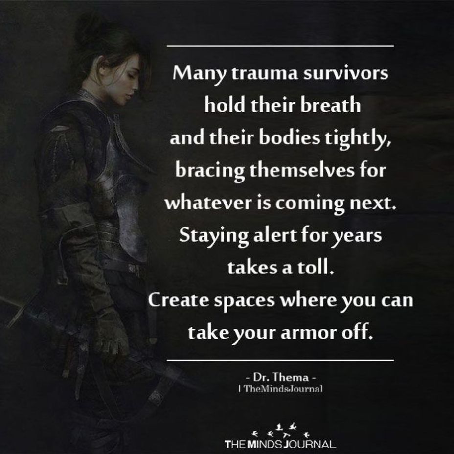 <p>Create a space where you can take off your armor.</p>