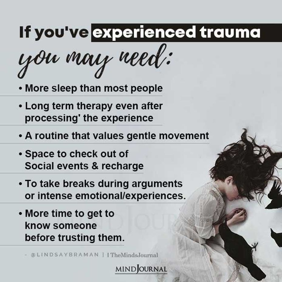 <p>Some things to remember if you have experienced trauma.</p>